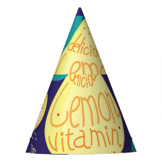 Gorro De Fiesta Ropa de lemones: Patrón brillante azul oscuro