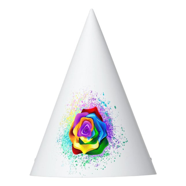 Gorro De Fiesta Rosa arcoiris colorido (Anverso)