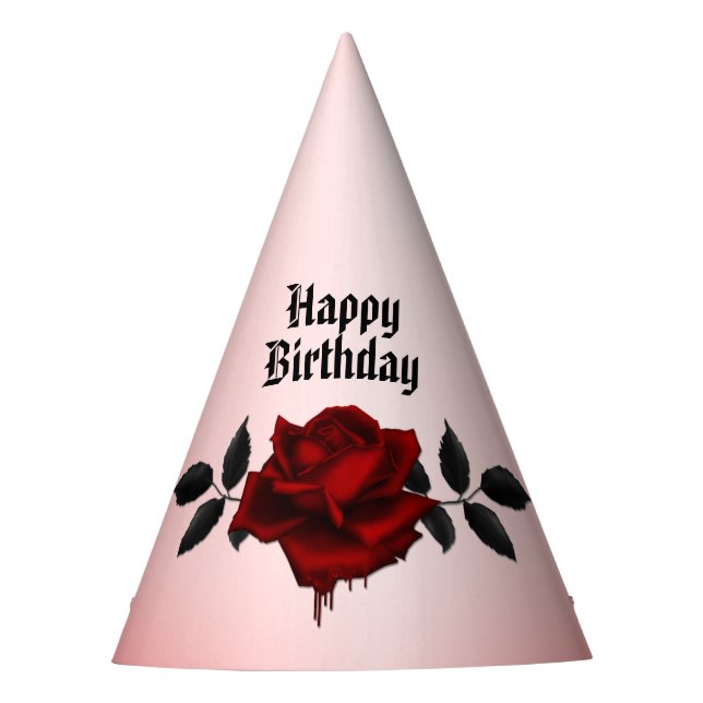 Gorro De Fiesta Rosa de sangre Cumpleaños (Anverso)