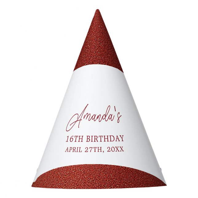 Gorro De Fiesta Rosa moderno Purpurina de cobre dorado dulce 16 cu (Anverso)