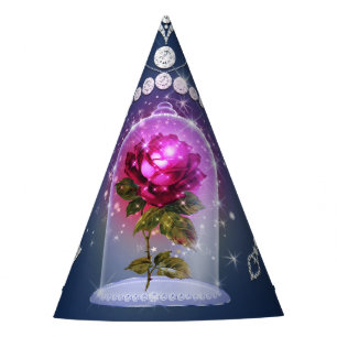 Gorro De Fiesta Rosa Roja Mágica Encantada Bling Floral Azul Fiest