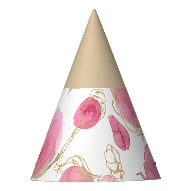 Gorro De Fiesta Rosas rosadas (Anverso)