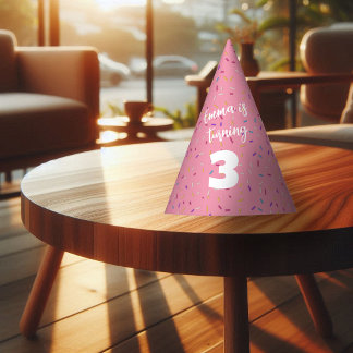 Gorro De Fiesta Roscas de Cumpleaños con Purpurina Rosa