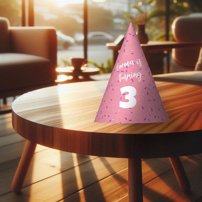 Gorro De Fiesta Roscas de Cumpleaños con Purpurina Rosa (Subido por el creador)
