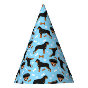 Gorro De Fiesta Rottweiler Rottie Blue Boy Pawprint Pattern