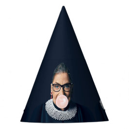 Gorro De Fiesta Ruth Bader Ginsburg soplando chicle rosa