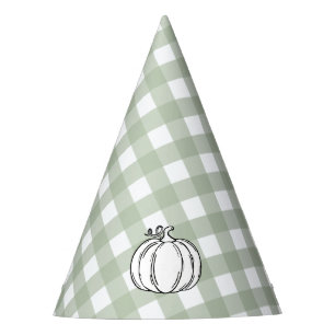 Gorro De Fiesta Sage Green Gingham Pumpkin