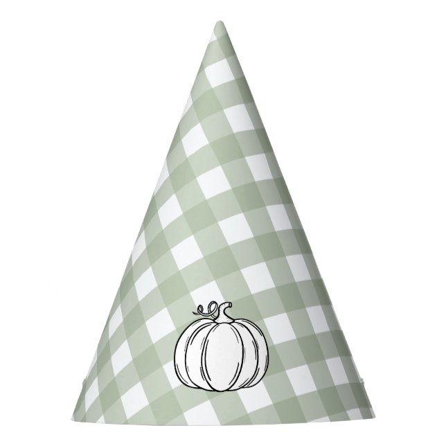 Gorro De Fiesta Sage Green Gingham Pumpkin (Anverso)