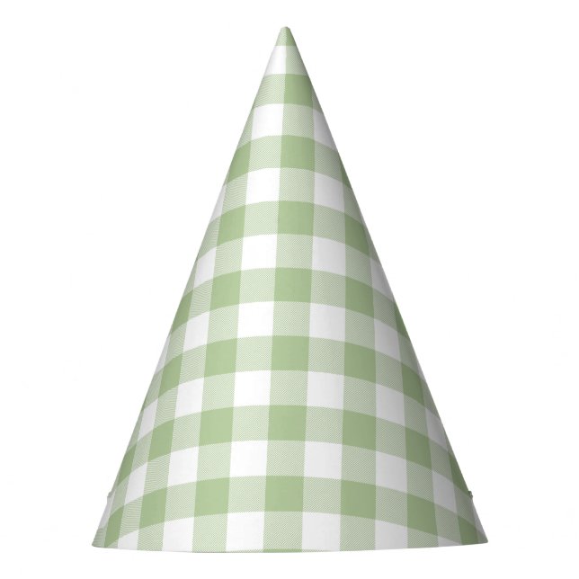 Gorro De Fiesta Sage y Gingham a cuadros de Búfalo Blanco (Anverso)