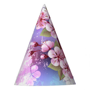 Gorro De Fiesta Sakura rosa sobre fondo de pintura