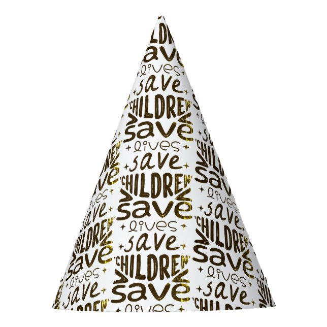 Gorro De Fiesta Salven niños, salven vidas (Anverso)