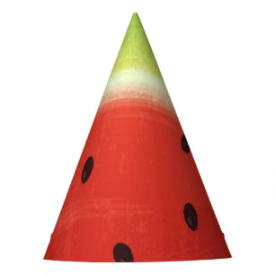 Gorro De Fiesta Sandía gigante divertida rebanada de acuarela lind
