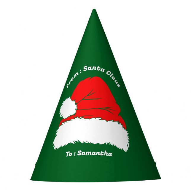 Gorro De Fiesta Santa Navidad Verde Rojo (Anverso)