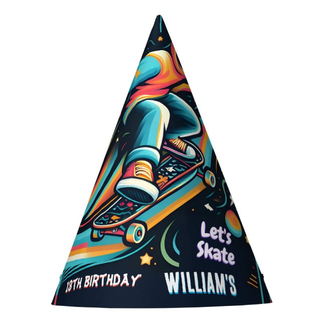 Gorro De Fiesta Scooter Jump Zone Skateboarding 13 cumpleaños (Anverso)