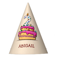 Segundo cumpleaños, chica, 2 con pastelito rosa du