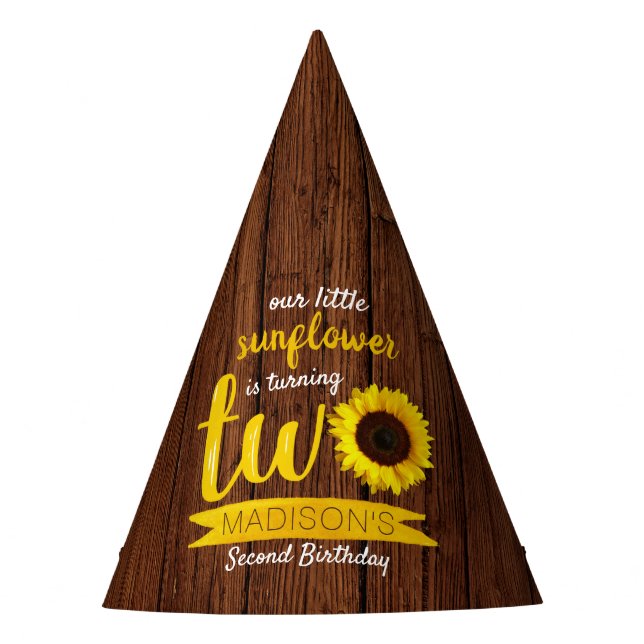 Gorro De Fiesta Segundo cumpleaños de Little Sunflower (Anverso)