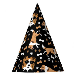 Gorro De Fiesta Shetland Sheepdog Shells Pawprint Pattern Fiesta