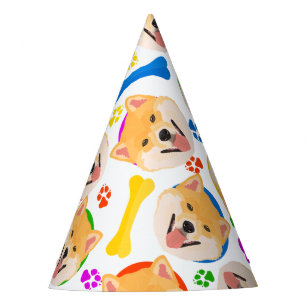 Gorro De Fiesta Shiba colorido y juguetón Inu
