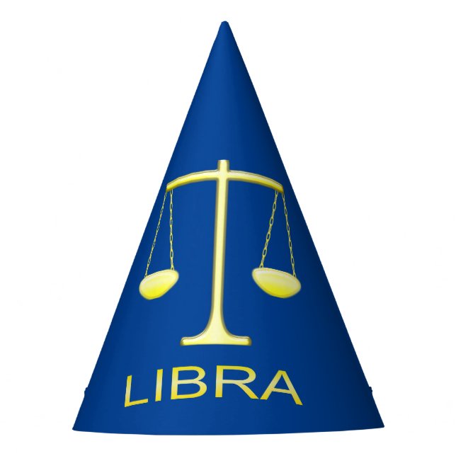 Gorro De Fiesta Signo de estrella de balanzas de oro de Libra (Anverso)