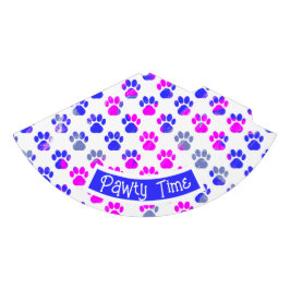 Gorro De Fiesta Silueta de pata de animal azul rosa papel azul de 