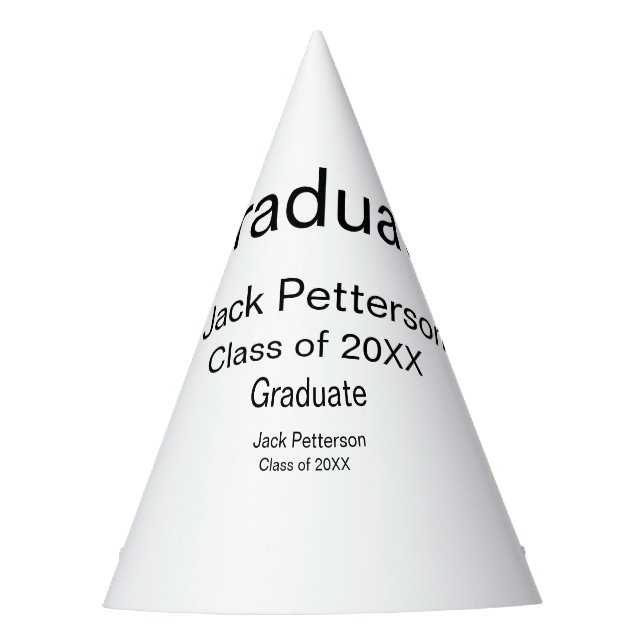Gorro De Fiesta simple graduado mínimo añadir nombre a clase moder (Anverso)