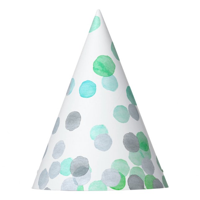 Gorro De Fiesta Simple Pastel Geométrico de Lunares Acuarela  (Anverso)