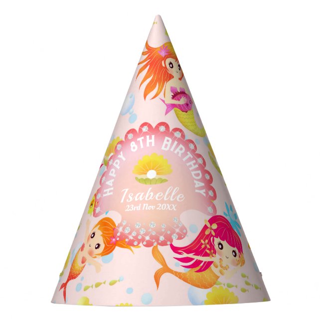 Gorro De Fiesta Sirenas Rosa Melocotón (Anverso)