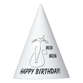 Gorro De Fiesta Slinky Black Cat Meow Meow Personalizado Textos Oj