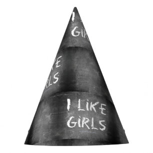 Gorro De Fiesta SlipperyJoe's Me gustan las chicas pizarra sucia o
