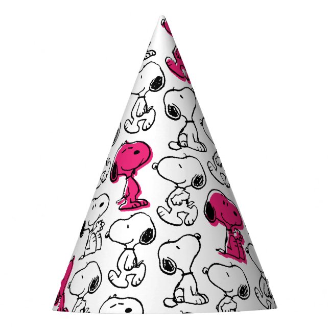 Gorro De Fiesta Snoopy Black & Magenta Pattern (Anverso)