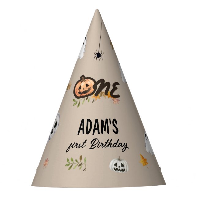 Gorro De Fiesta Spooky Little Pumpkin First Birthday (Anverso)