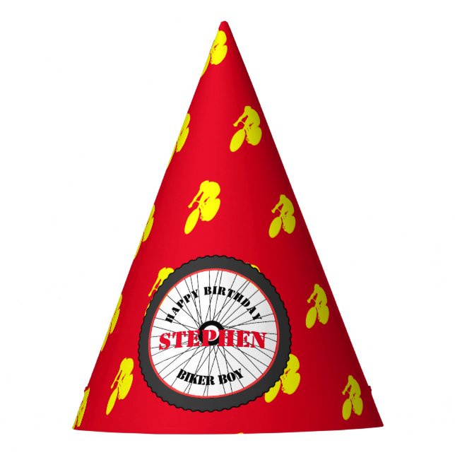 Gorro De Fiesta Sporting Happy Birday Biker Boy (Anverso)
