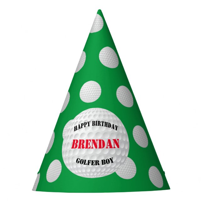 Gorro De Fiesta Sporting Happy Birday Golfer Boy (Anverso)