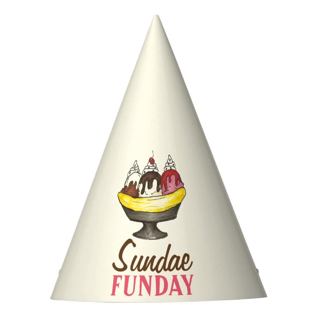 Gorro De Fiesta SUNDAE FUNDAR Banana Split Ice Cream Social (Anverso)