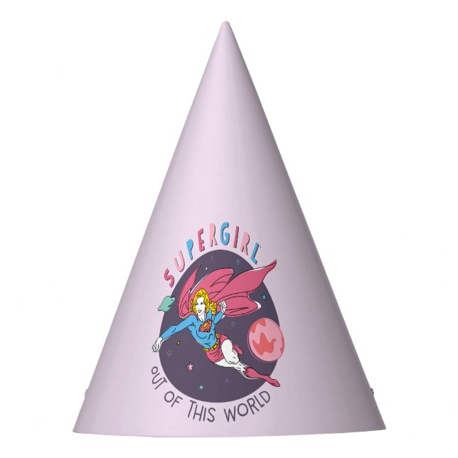 Gorro De Fiesta Supergirl Volando hacia arriba Ilustracion (Anverso)