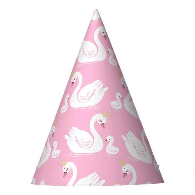 Gorro De Fiesta Swan Fiesta de cumpleaños Baby Shower Pink (Anverso)