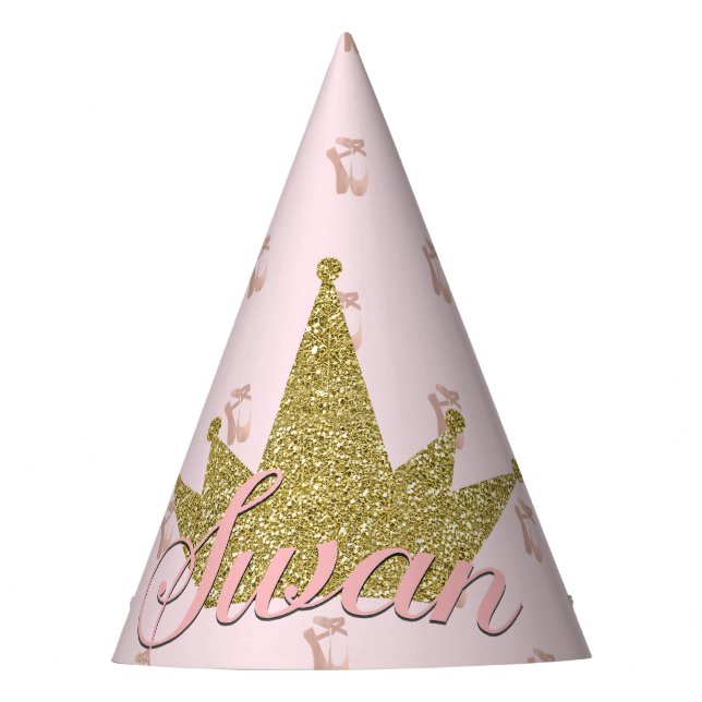 Gorro De Fiesta Swan Princess Gold Purpurina Crown Birday Party (Anverso)