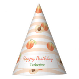 Gorro De Fiesta Sweet Little Peach Stripes Girl Birthday