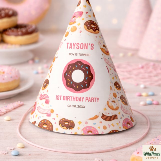 Gorro De Fiesta Sweet One Donut 1st Birthday Party | Cute Donut  (Sweet One Donut 1st Birthday Party | Cute Donut Hat
)