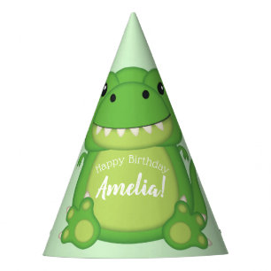 Gorro De Fiesta T-Rex Dinosaur Birday Party Green