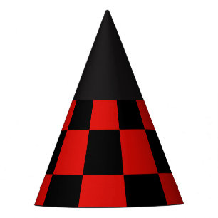 Gorro De Fiesta tablero de ajedrez rojo y negro