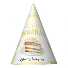 Gorro De Fiesta Tarta de cumpleaños de plátano con acuarela Fiesta