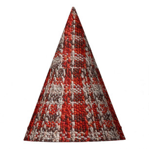 Gorro De Fiesta Tartán rojo: fondo texturizado