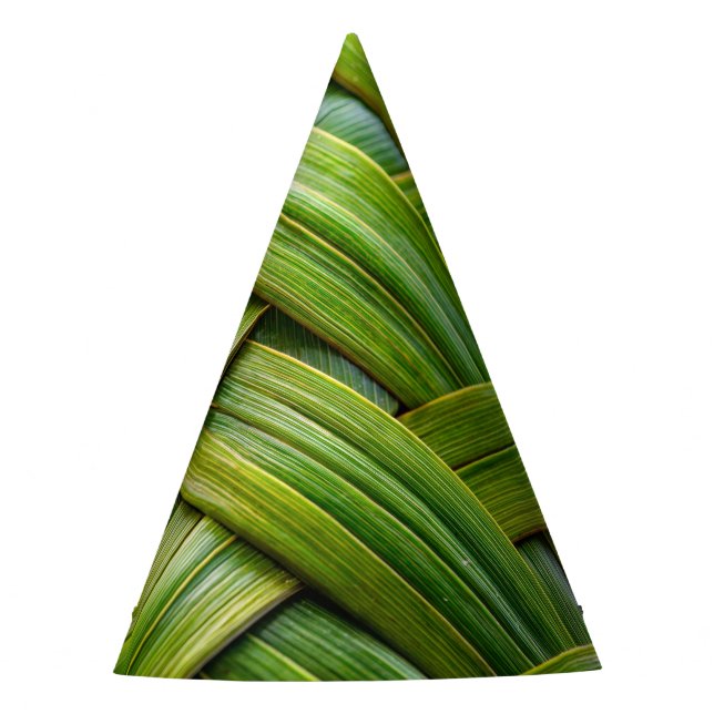 Gorro De Fiesta Tejido de bambú fresco verde (Anverso)