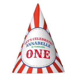 Gorro De Fiesta Tema del Fiesta del primer cumpleaños de Circus Cu