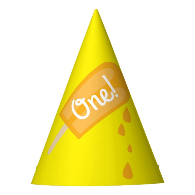 Gorro De Fiesta Tema del Fiesta del primer cumpleaños de Popsicle  (Anverso)