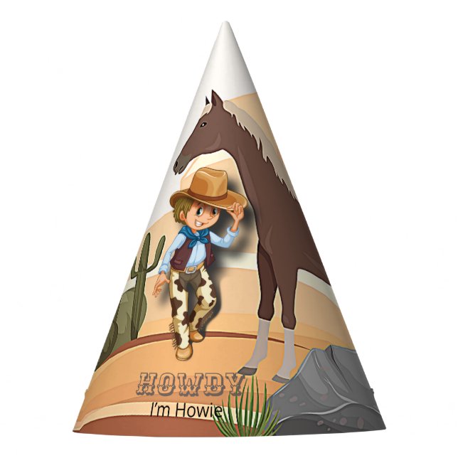 Gorro De Fiesta Tema occidental celebra cumpleaños de vaquero (Anverso)