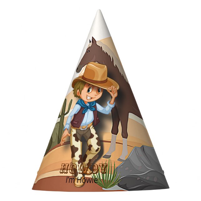 Gorro De Fiesta Tema occidental celebra cumpleaños de vaquero (Anverso)