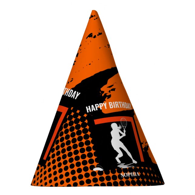 Gorro De Fiesta Tennis Birthday, Tennis Girl Player  (Derecha)