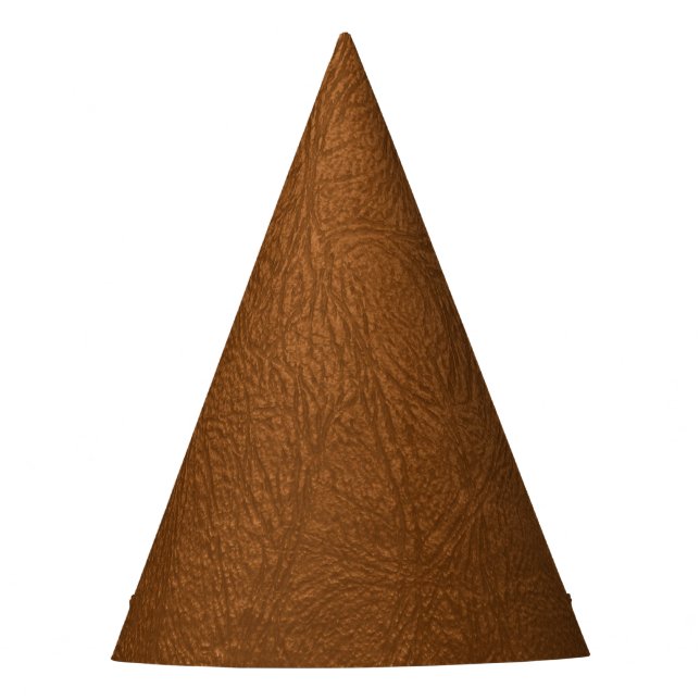 Gorro De Fiesta Textura de cuero de vaca marrón (Anverso)